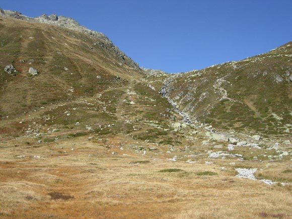 Flela-Wisshorn, cresta NE - Lo sbocco della (Val) Tantermozza Chant Sura da risalire
