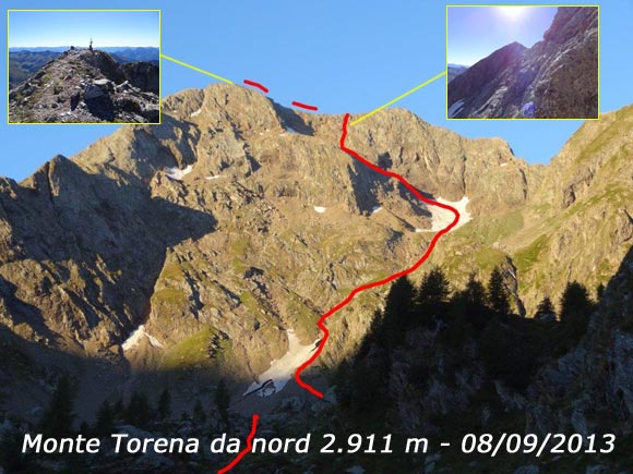Monte Torena da nord - Il Versante N del Monte Torena, dalla malga omonima