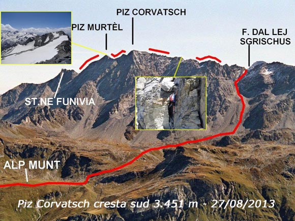 Piz Corvatsch Cresta Sud - Immagine ripresa da W