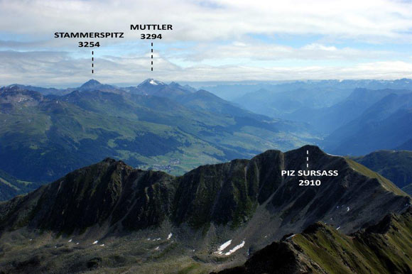 Piz Nuna - Panorama verso NE, a destra la Bassa Engadina