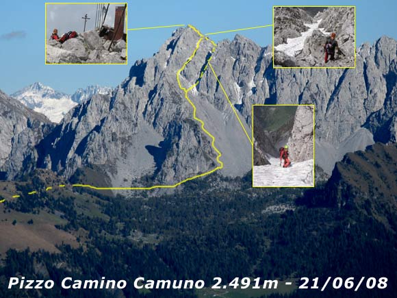 Pizzo Camino Camuno - Percorso di salita dal versante di Schilpario (NW)