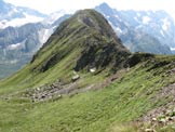 Via Normale Monte Serodine - La cresta di salita vista dai pressi di Cima Bleis