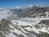 Via Normale Rocciamelone cresta NW - Panorama sul ghiacciaio
