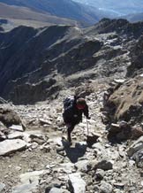 Via Normale Sasso Canale - Nel canale di accesso alla cresta SE.