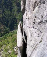 Via Normale Torre delle Giavine - Il passo della Foglia.