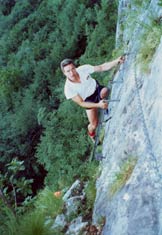 Via Normale Pizzo d´ Erna-Ferrata Gamma 1 - L uscita dalla lunga scala iniziale.