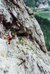 Via Normale Torre Exner (Ferrata Tridentina) - L autore sulla prima parte della Ferrata Tridentina