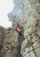 Via Normale Zuccone Campelli - Ferrata Mario Minonzio - Tratto in camino