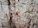 Via Normale Zuccone Campelli - Ferrata Mario Minonzio - Il traverso in parete.