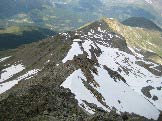 Via Normale Corno di San Colombano - Dalla vetta vista sulla Cresta Nord Ovest appena percorsa