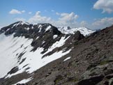 Via Normale Piz Lischana - In discesa, al centro il tratto di cresta pi impegnativo, se innevato.