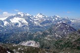 Via Normale Monte Vago - Dalla cima, splendida vista del gruppo del Bernina