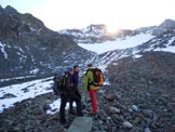 Via Normale Scalettahorn - Il sole che sorge dietro lo Scalettahorn