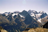 Via Normale Piz Surlej - Il panorama di vetta verso il Bernina