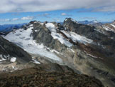 Via Normale Pizzo di Dosd - Il panorama di vetta sulle Vedrette di Dosd e le cime del gruppo