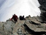 Via Normale Cima di Piazzi dalla Val Verva - Sulle roccette sotto la vetta