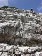 Via Normale Dente della Fopa - Ultime roccette sotto la vetta