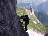 Via Normale Monte Visolo - Le scale nei tratti verticali