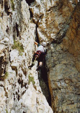 Via Normale Piccolissima di Lavaredo - Via Cassin - Il diedro iniziale