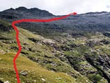 Via Normale Piz di Strega - A sinistra il Pizzo del Ramulazz a destra il Piz di Strega