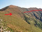 Via Normale Monte Bregagno - Pizzo di Gino - La Cima Pianchette e il sentiero che conduce verso il Bregagno