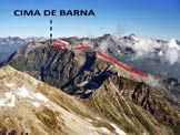 Via Normale Cima de Barna - La Cima de Barna da SSE