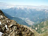 Via Normale Pizzo Galleggione - La piana di Chiavenna dalla vetta