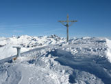 Via Normale Monte Colombine da SE - Croce di vetta e tavola di orientamento