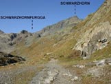 Via Normale Schwarzhorn - Lo Schwarzhorn dal sentiero di salita