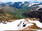 Via Normale Monte Braulio - In primo piano lampia dorsale E, dalla vetta