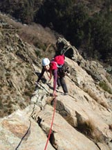 Via Normale Monte Rama - L affilato tratto finale della variante bassa.