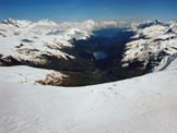 Via Normale Piz Grevasalvas - Panorama su Bivio e sulla conca del Lai da Marmorera