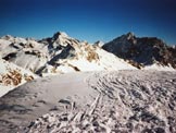 Via Normale Piz Grevasalvas - A sinistra il Piz Gglia, a destra il Piz Lagrev, dalla vetta