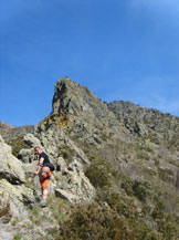 Via Normale Punta Martin-Cresta Federici - La Cresta in avvicinamento al Corno Stella.