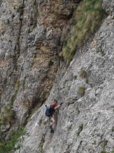 Via Normale Monte Gramolon - Via ferrata Viali-Ferrari - Attacco della Via ferrata Ferrari