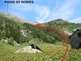 Via Normale Pizzo di Rodes - Immagine ripresa dalle Baite Caronno (q. 1610 m)