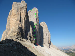 Via Normale Cima Grande di Lavaredo - spigolo NE