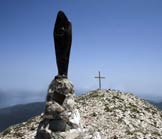 Via Normale Monte di Cambio (da S) - La statua e la croce di vetta