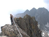 Via Normale Piz Julier (o Piz Guglia) - Sul primo tratto molto esposto.