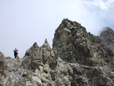 Via Normale Piz Julier (o Piz Guglia) - Presso la forcellina con le due guglie.