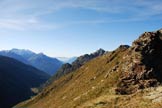 Via Normale Sasso Grande - La Val Grande e, a destra, Sasso Grande e Corni di Cevole dal Passo di Dombastone.