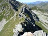 Via Normale Monte Cadelle - Cresta SW - Sguardo retro sul primo tratto aereo della cresta