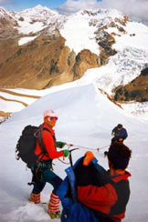 Via Normale Punta San Matteo - dai Forni - A centro immagine la (q. 3260 m)