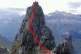 Via Normale La Mesola (Sass de Mezd) - Percorso della via ferrata