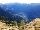 Via Normale Monte Storile - Via Normale da E - Vista verso Sondalo dal Passo della Forcola.