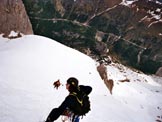 Via Normale Marmolada - Punta Penia (parete N) - In discesa sulla cresta NW