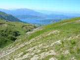 Via Normale Cima della Laghetta - Anticima S (da W) - Il Lago di Campotosto visto dalla cima