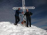 Via Normale Pizzo Tornello - La croce di vetta con i miei compagni