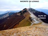 Via Normale Monte di Lenno - Al centro la brina delimita la cresta NNE 