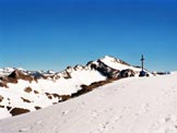 Via Normale Punta del Sabbione o Hohsandhorn - dalla Binntal - Lampia vetta e allorizzonte il Blinnenhorn